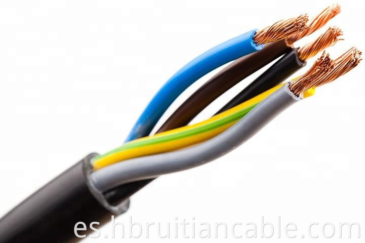 Cable de cobre eléctrico de 300/500V 3 núcleos 1.5 mm2 2.5 mm2 4 mm2 muestra de PVC de muestra libre flexible